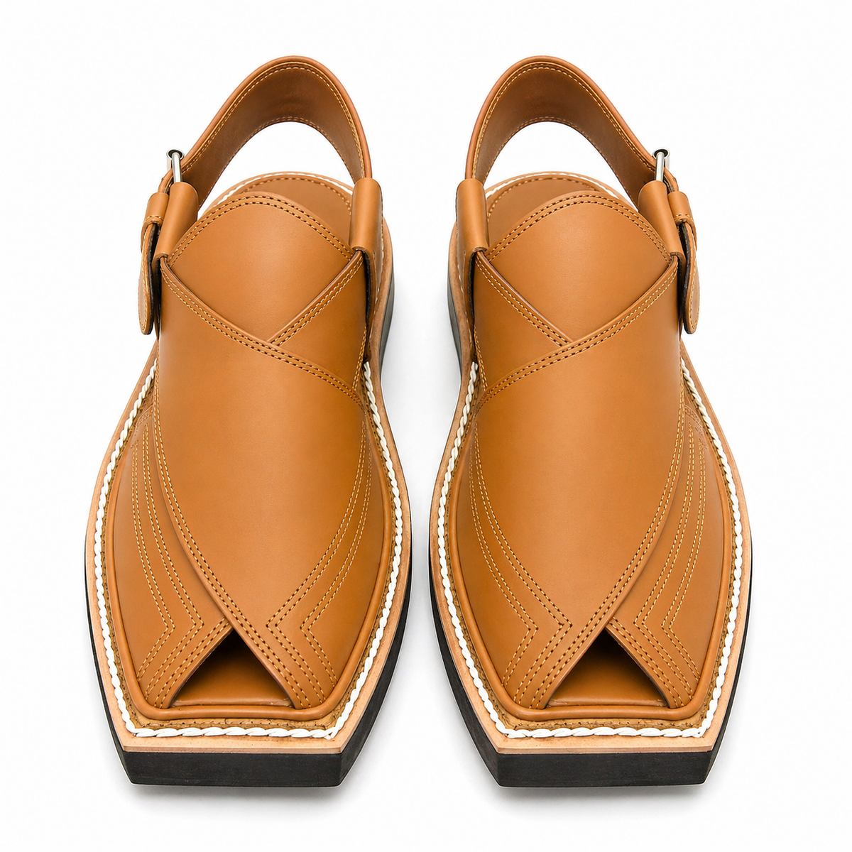 Premium Men’s Leather Peshawari Kaptan Chapal Imported Double Sole|KC-58