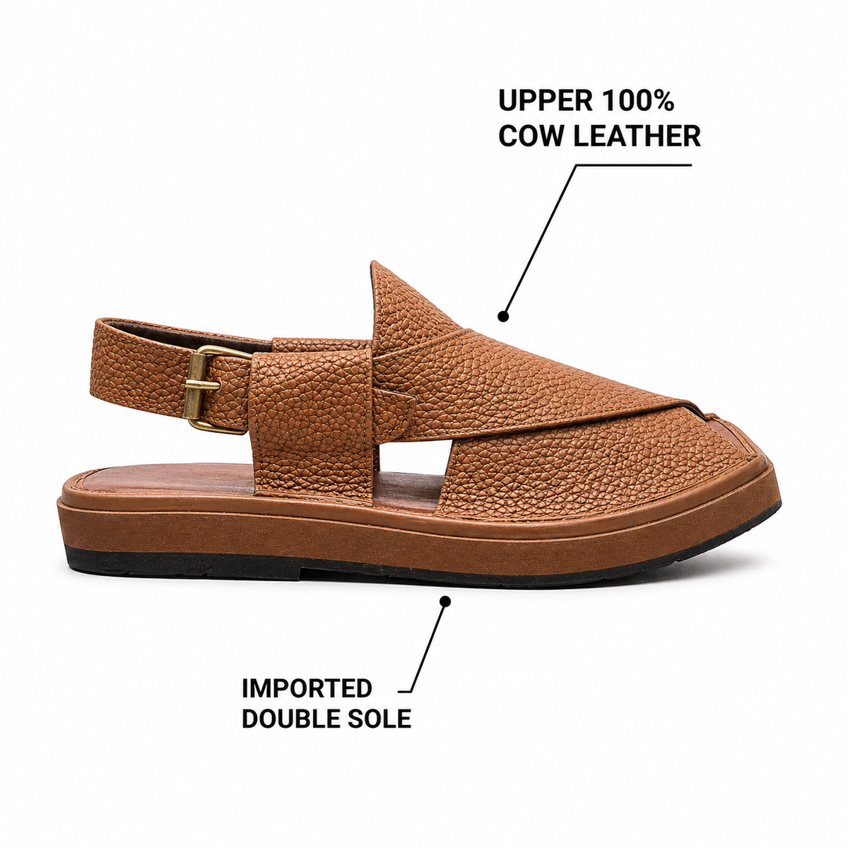 Urban Walk Textured Leather Peshawari Kaptan Chapal’s Premium |KC-57