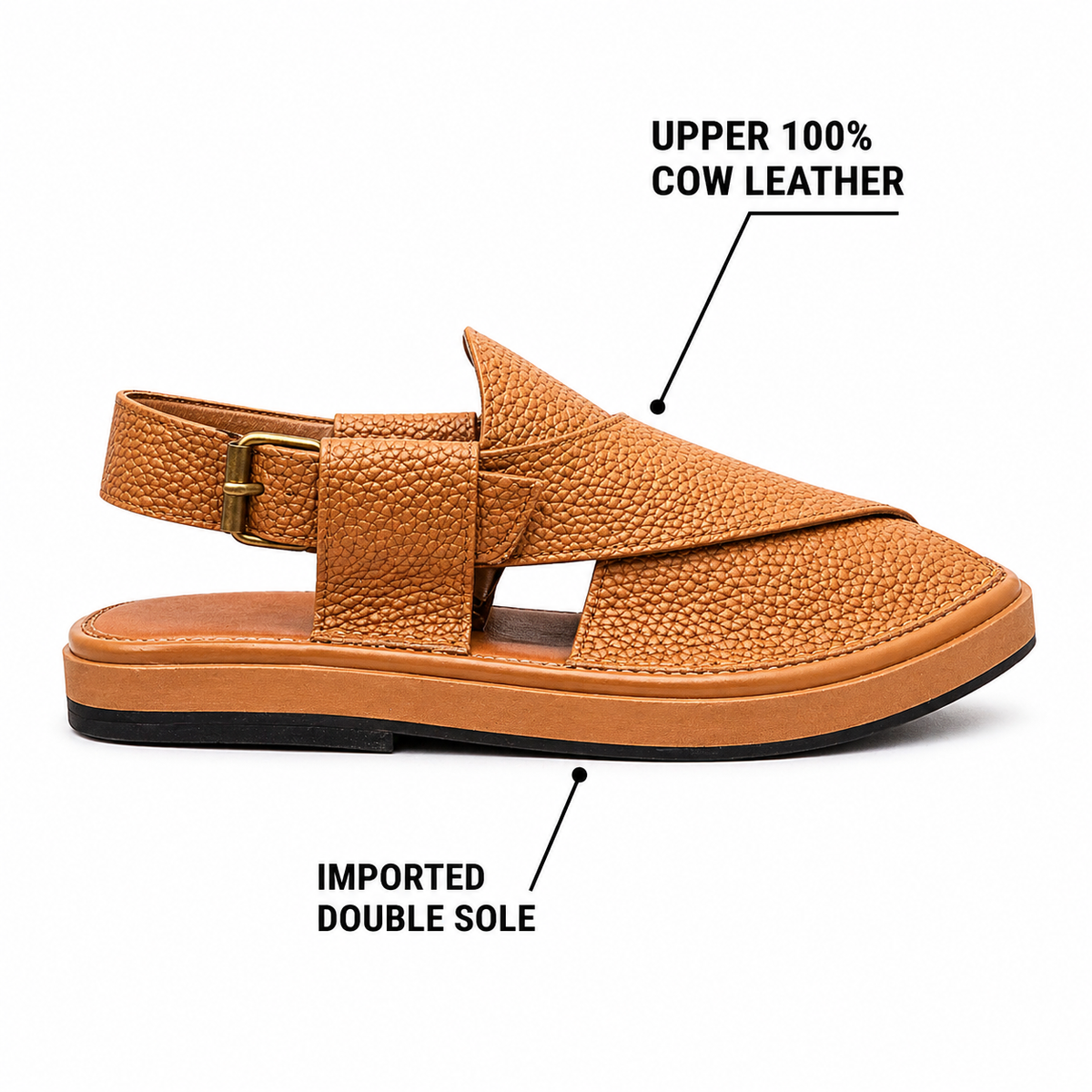 Urban Walk Textured Leather Peshawari Kaptan Chapal’s Premium |KC-57