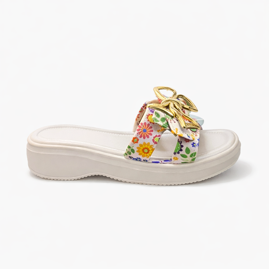 Urban Walk Women EVR Comfort Slippers Floral Bow Style| Zee-258