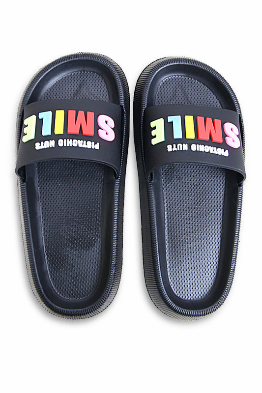 Women Rubber Upper and EVR Sole Smile Embossed Slippers