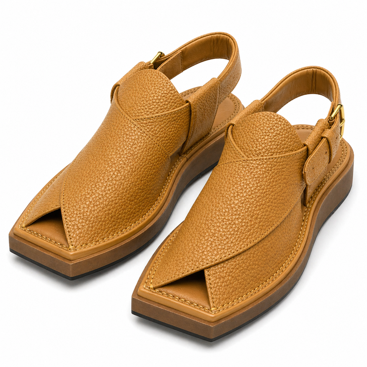 Urban Walk Textured Leather Peshawari Kaptan Chapal’s Premium |KC-57
