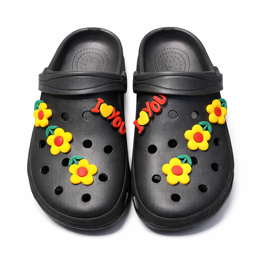 Women’s  EVR Clogs with Flower Charms Lightweight Comfort Slippers|FF-C02