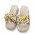Urban Walk Women EVR Comfort Slippers Floral Bow Style| Zee-258