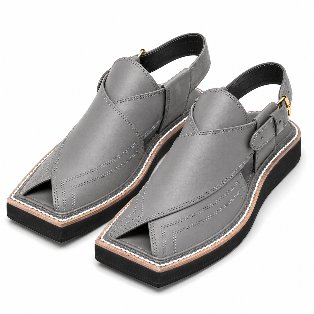 Premium Men’s Leather Peshawari Kaptan Chapal Imported Double Sole|KC-58