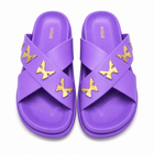 Women’s Cross Strap Quilted Slides – Premium Soft Sole Sandals|Ravi-010