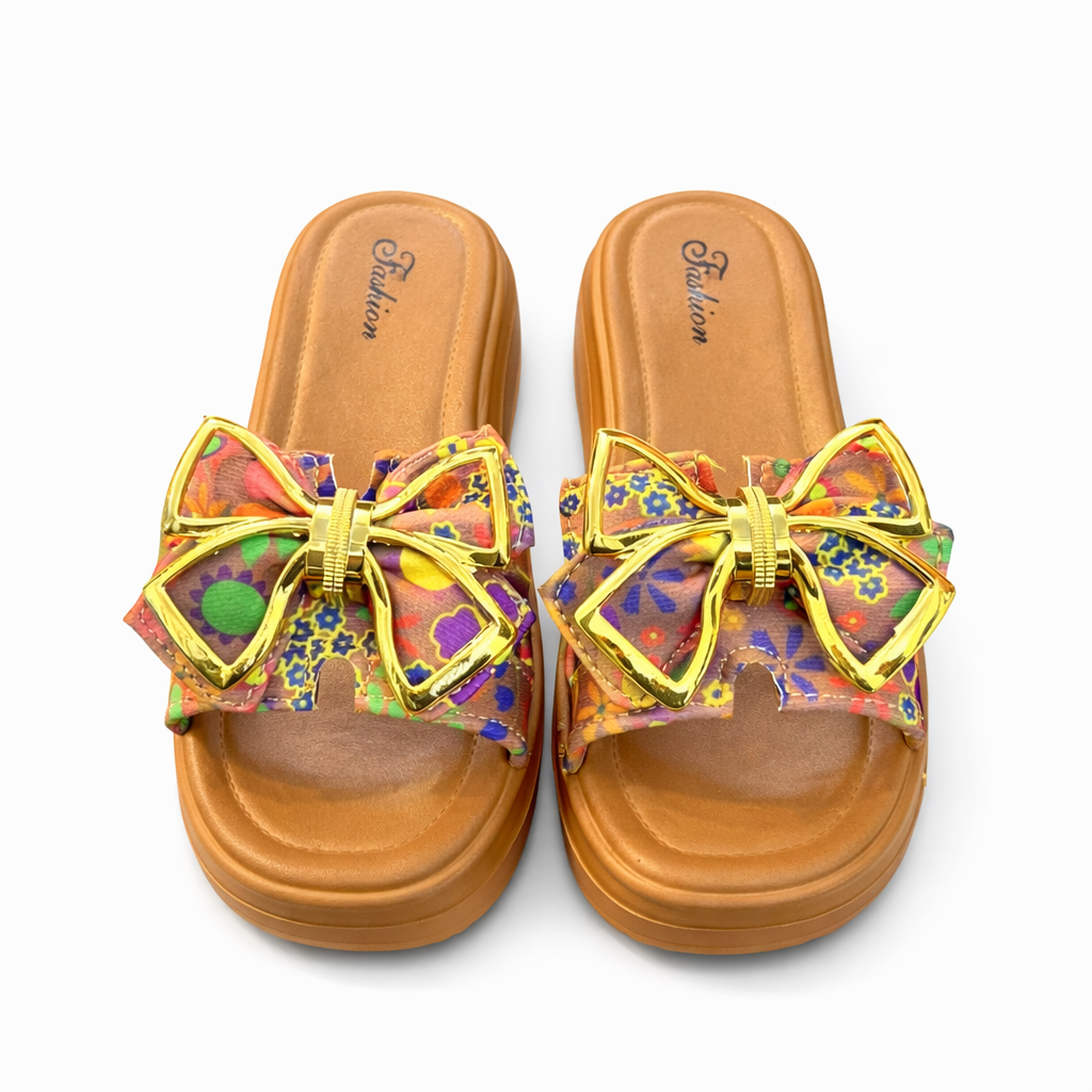 Urban Walk Women EVR Comfort Slippers Floral Bow Style| Zee-258