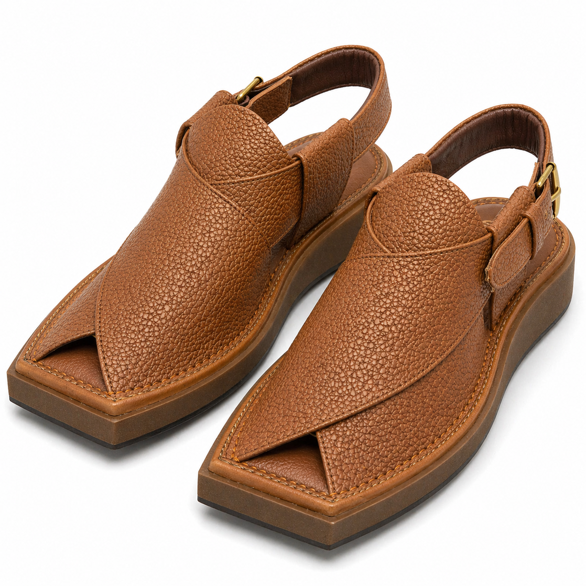 Urban Walk Textured Leather Peshawari Kaptan Chapal’s Premium |KC-57