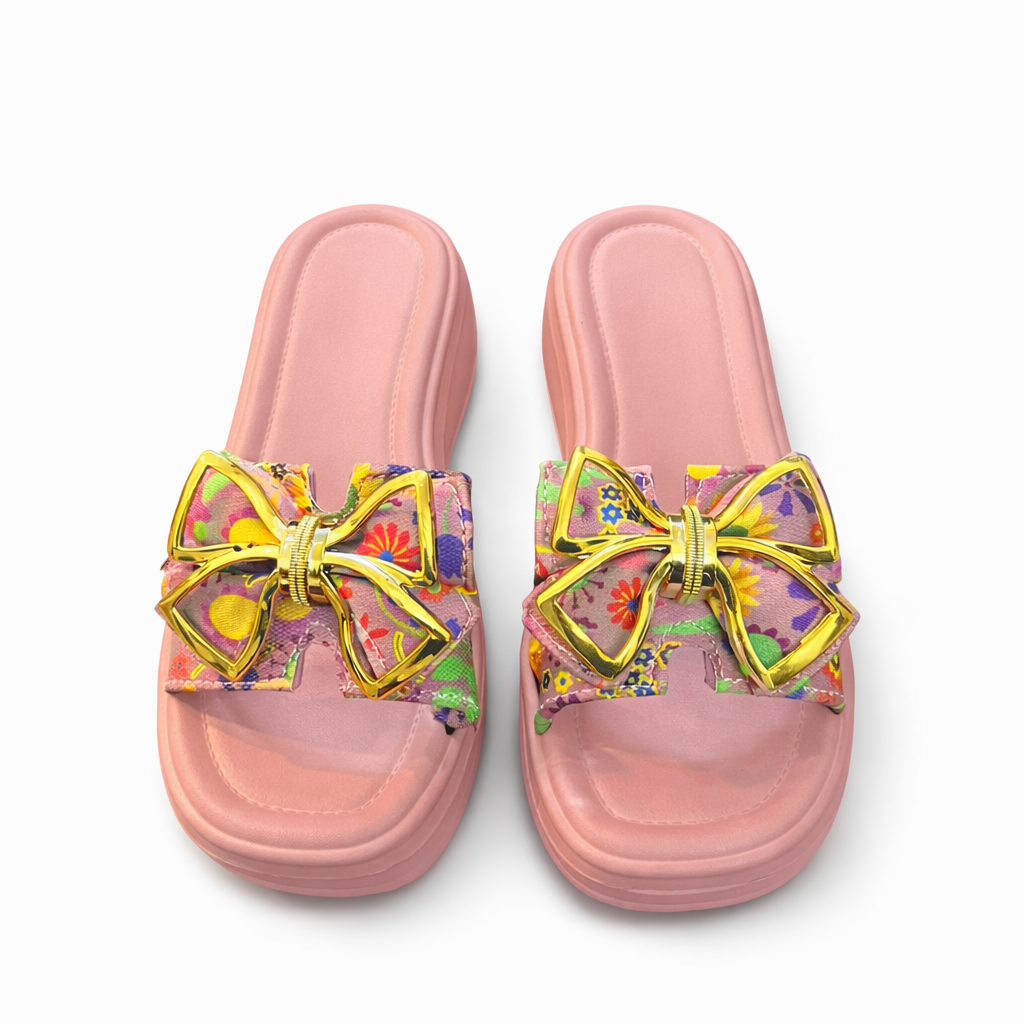 Urban Walk Women EVR Comfort Slippers Floral Bow Style| Zee-258
