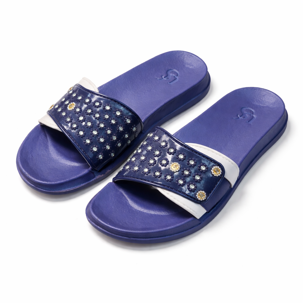 Sparkly Gemstone Comfort Slides for Daily Wear|JP-4040