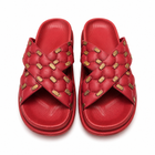 Women’s Cross Strap Quilted Slides – Premium Soft Sole Sandals|Ravi-011