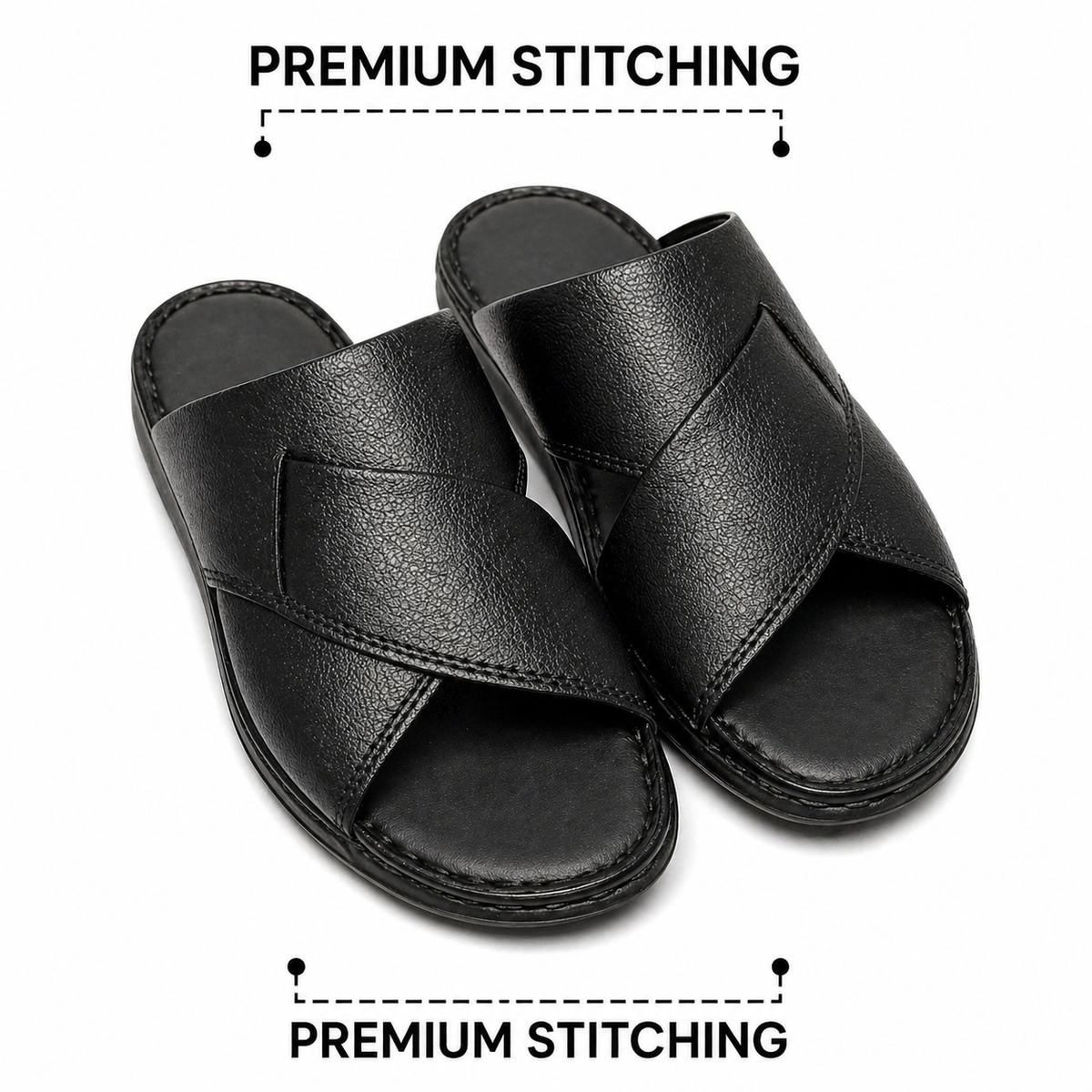 Men’s Premium Brown Leather Sandals – Cushioned Comfort & Durable Stitching|L-111