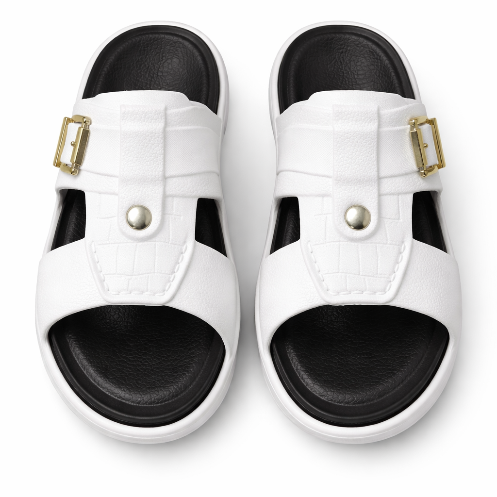 Premium EVR Dual-Buckle Comfort Slides with Cushioned Footbed|ZEE-5033