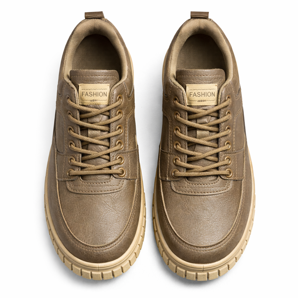 Men’s Premium Leather Casual Shoes with Chunky Sole – All-Day Comfort|H2