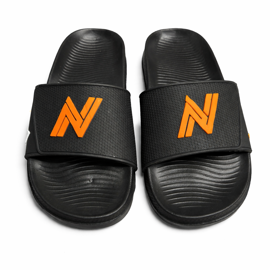 Men’s Comfort Slide Slippers Grey & Blue Slides with Cushioned Footbed |NEXT-R27