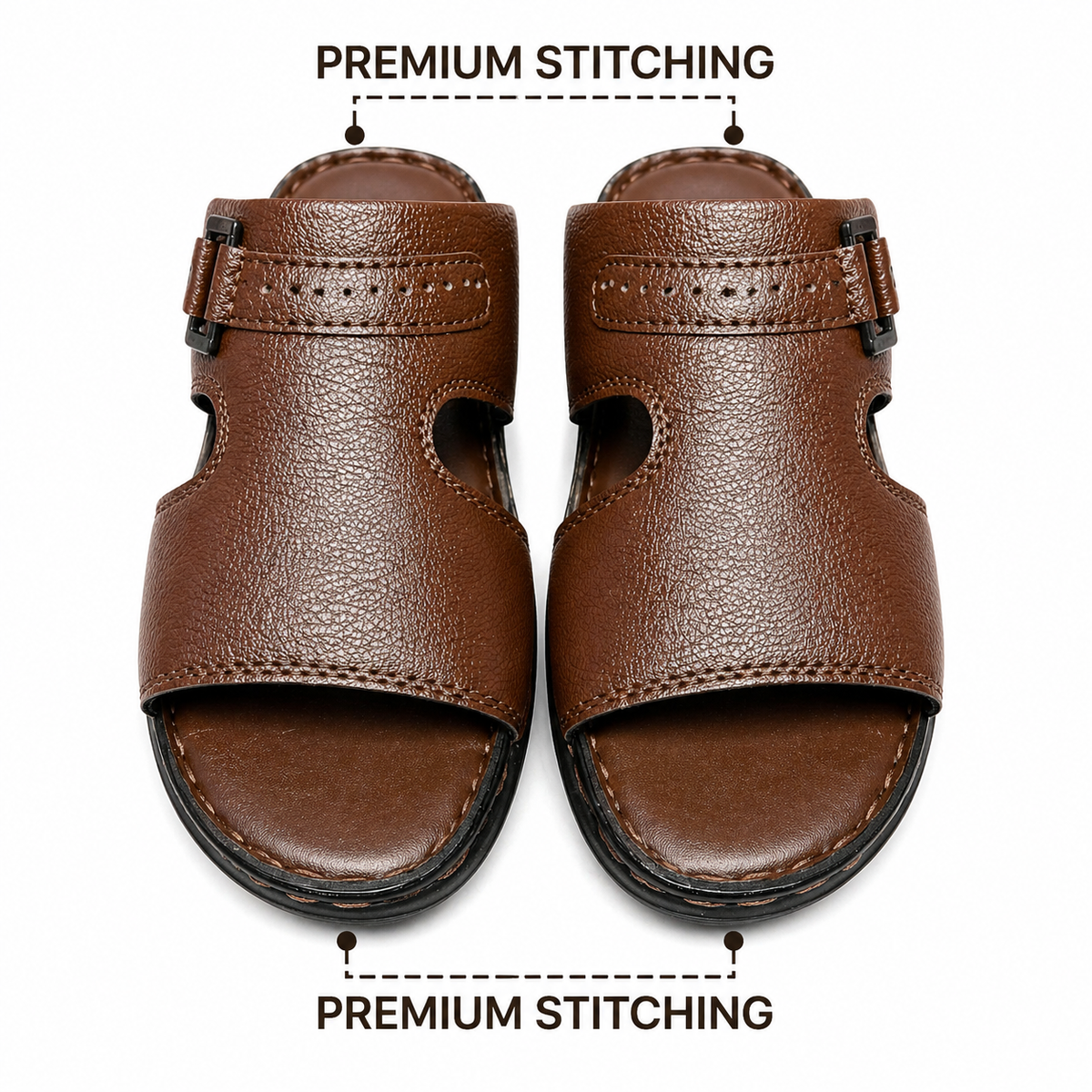 Men’s Premium Leather Sandals Cushioned Comfort & Durable Stitching|L-445