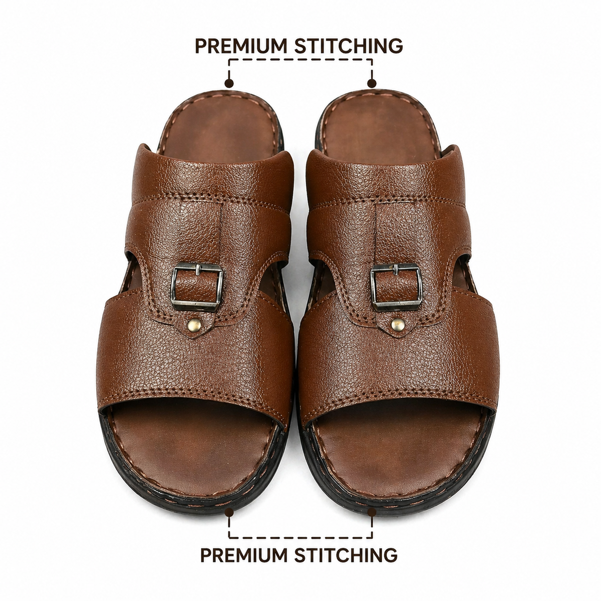 Men’s Premium Leather Sandals Cushioned Comfort & Durable Stitching|L-446