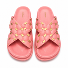 Women’s Cross Strap Quilted Slides – Premium Soft Sole Sandals|Ravi-011