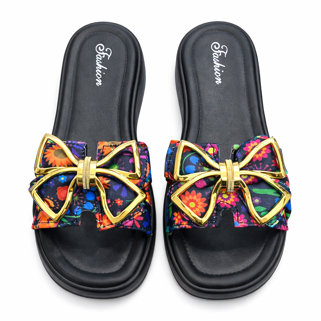 Urban Walk Women EVR Comfort Slippers Floral Bow Style| Zee-258