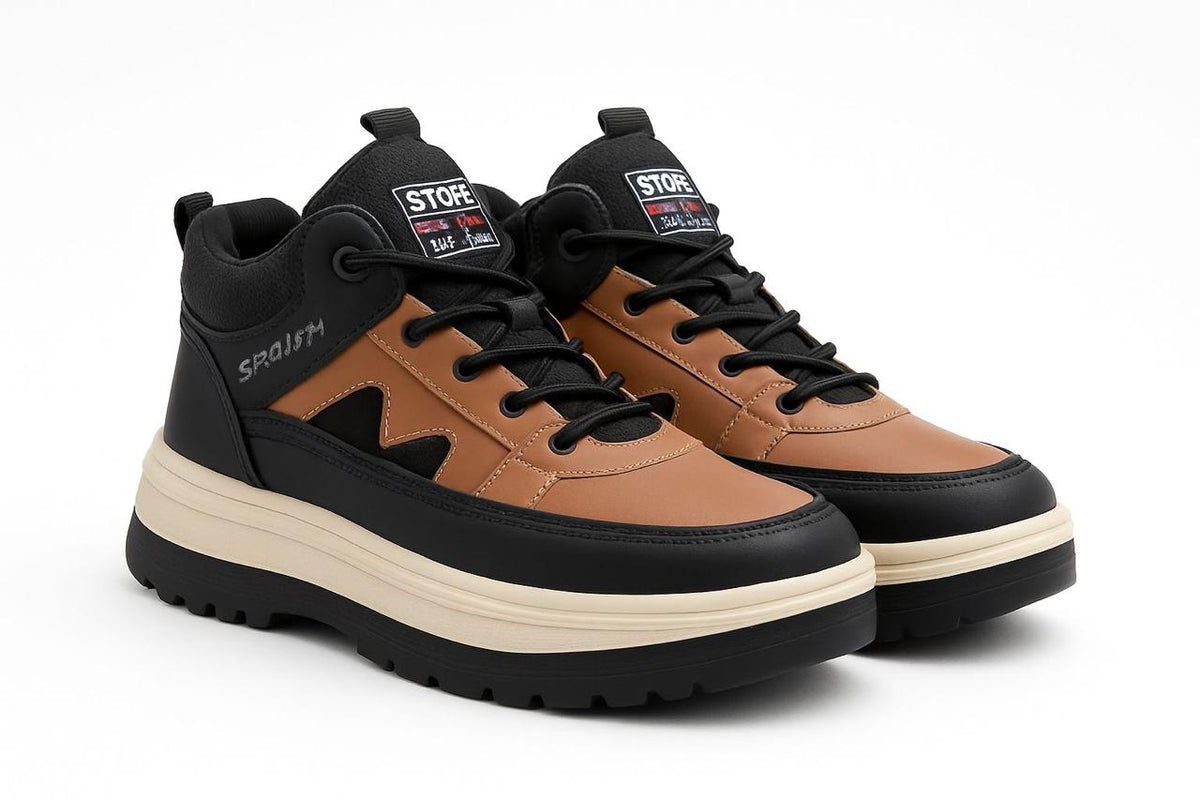 Men’s Black Sporty Sneakers – Lightweight & Comfortable Daily Wear Shoes| E-67