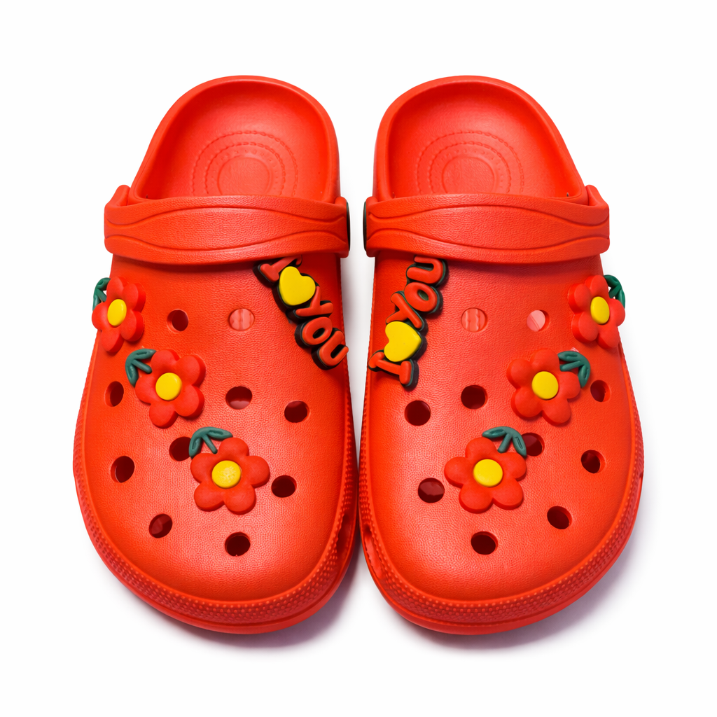Women’s  EVR Clogs with Flower Charms Lightweight Comfort Slippers|FF-C02