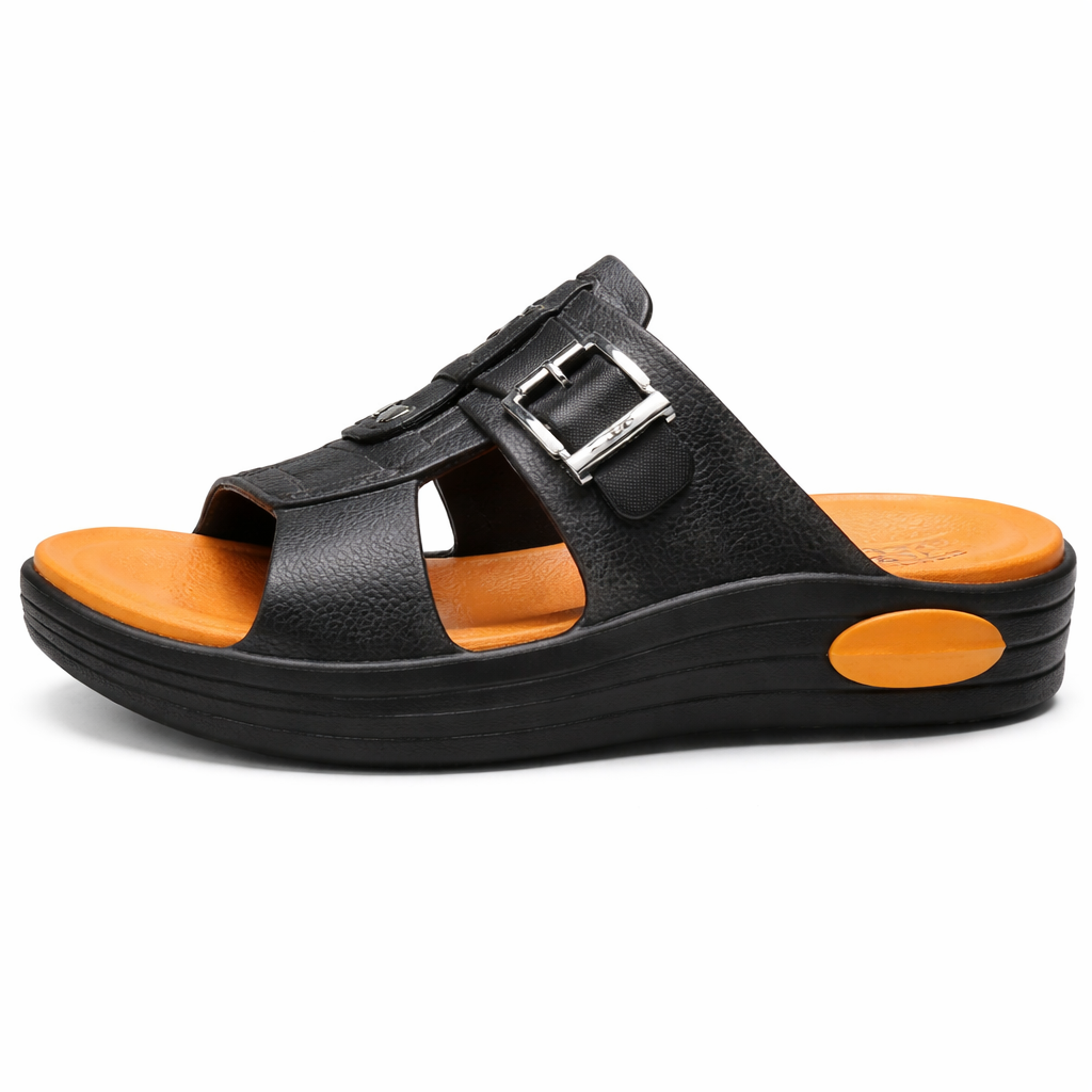 Premium EVR Dual-Buckle Comfort Slides with Cushioned Footbed|ZEE-5033