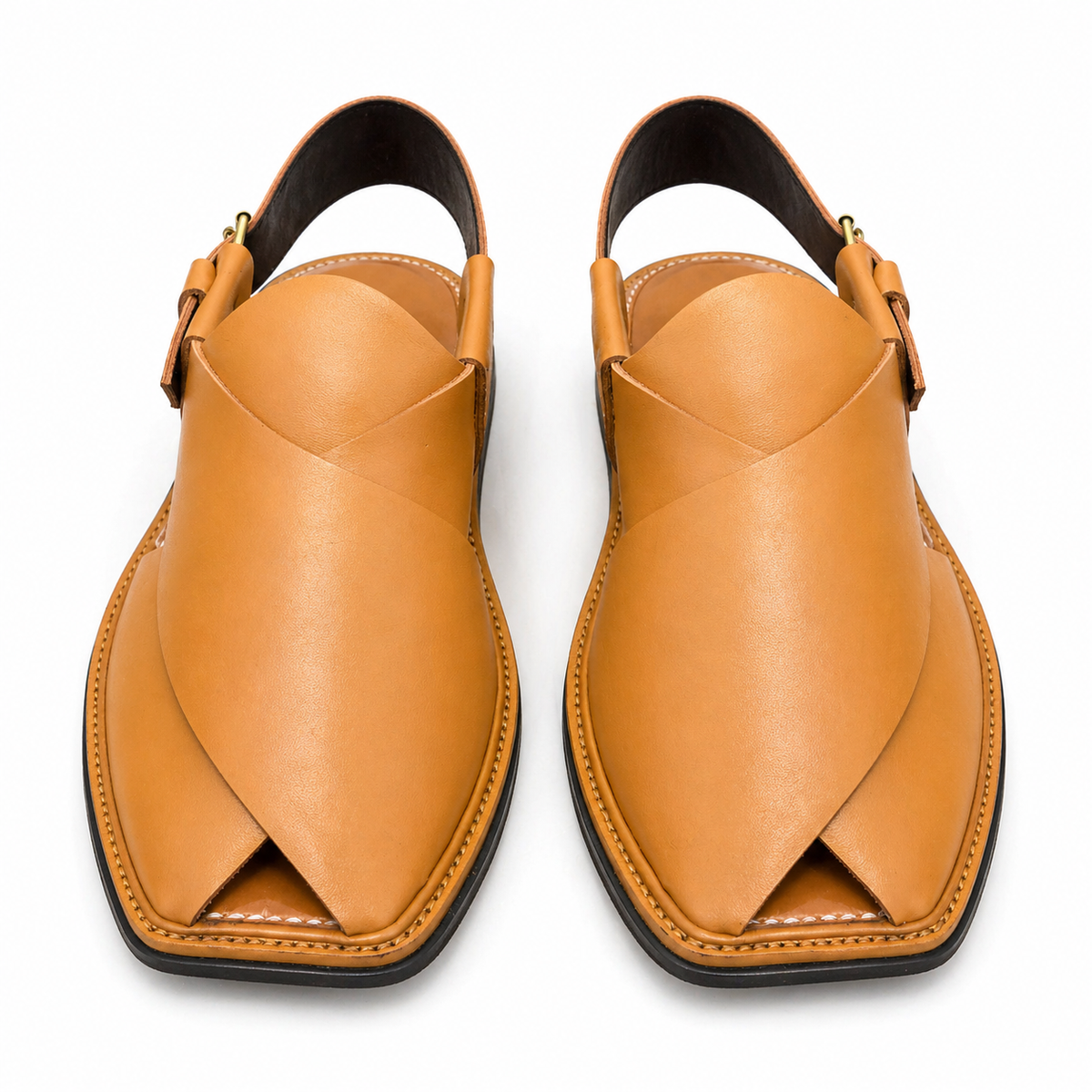Urban Walk Premium Leather Peshawari Sandal Classic Tan|KC-56
