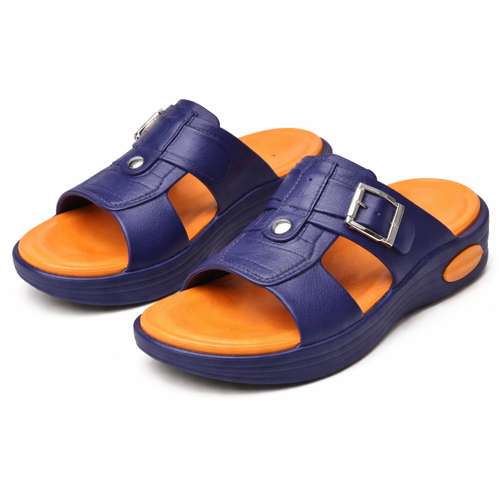 Premium EVR Dual-Buckle Comfort Slides with Cushioned Footbed|ZEE-5033