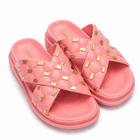 Women’s Cross Strap Quilted Slides – Premium Soft Sole Sandals|Ravi-011