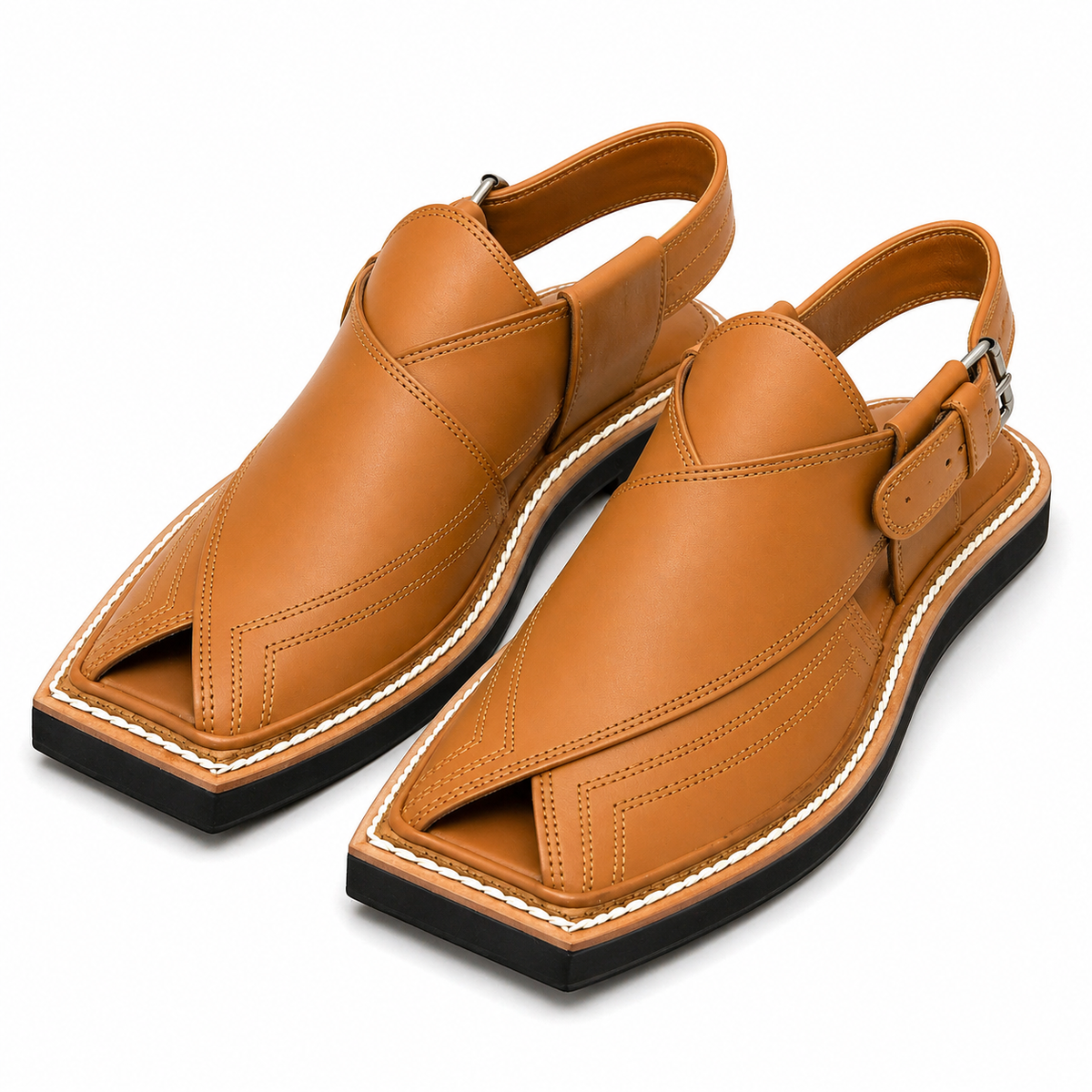 Premium Men’s Leather Peshawari Kaptan Chapal Imported Double Sole|KC-58