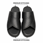 Men’s Premium Brown Leather Sandals – Cushioned Comfort & Durable Stitching|L-111