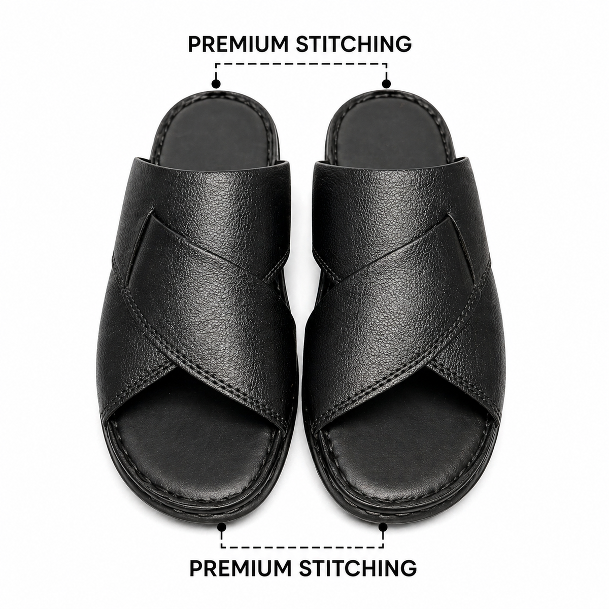 Men’s Premium Brown Leather Sandals – Cushioned Comfort & Durable Stitching|L-111