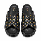 Women’s Cross Strap Quilted Slides – Premium Soft Sole Sandals|Ravi-011