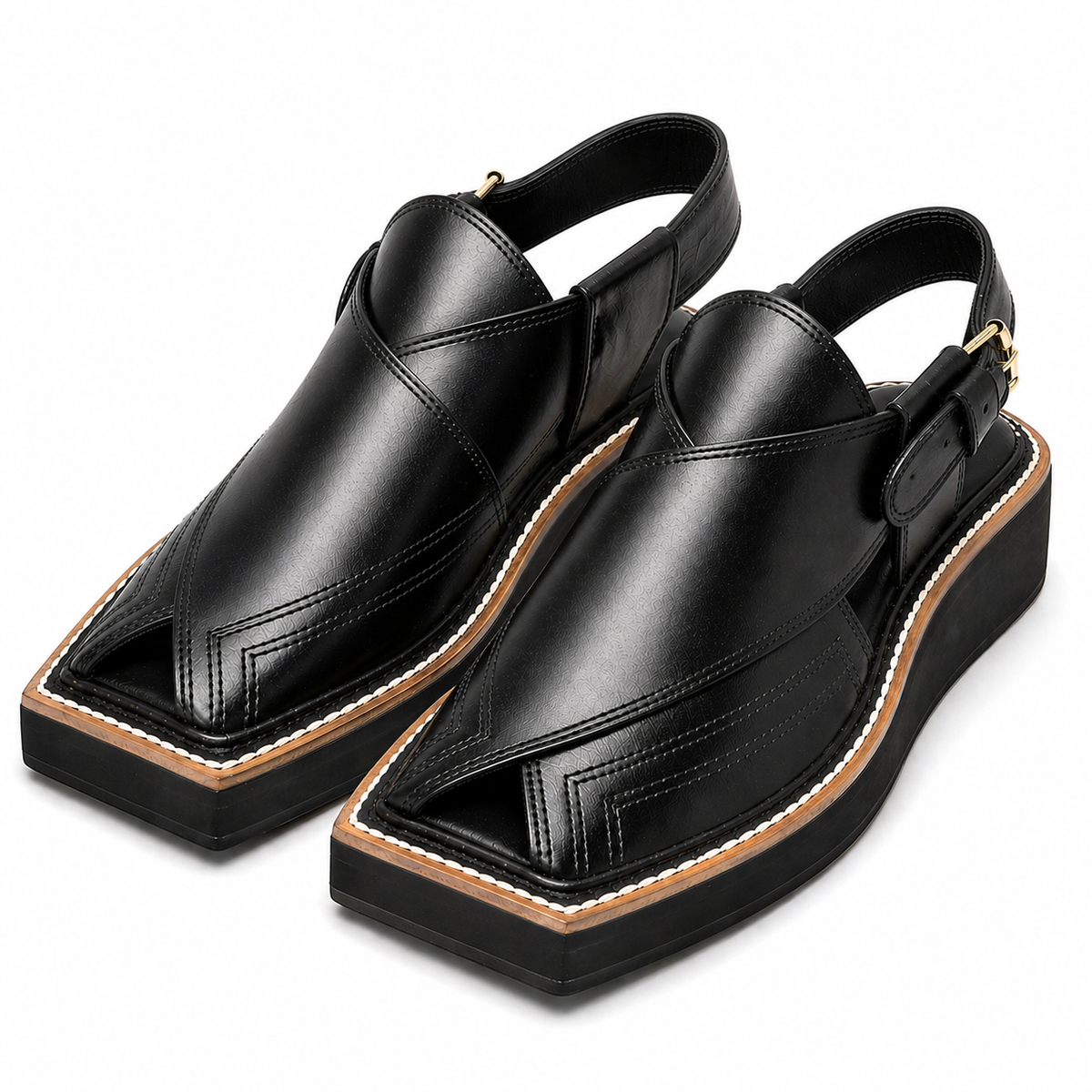 Premium Men’s Leather Peshawari Kaptan Chapal Imported Double Sole|KC-58