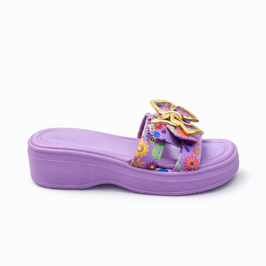 Urban Walk Women EVR Comfort Slippers Floral Bow Style| Zee-258