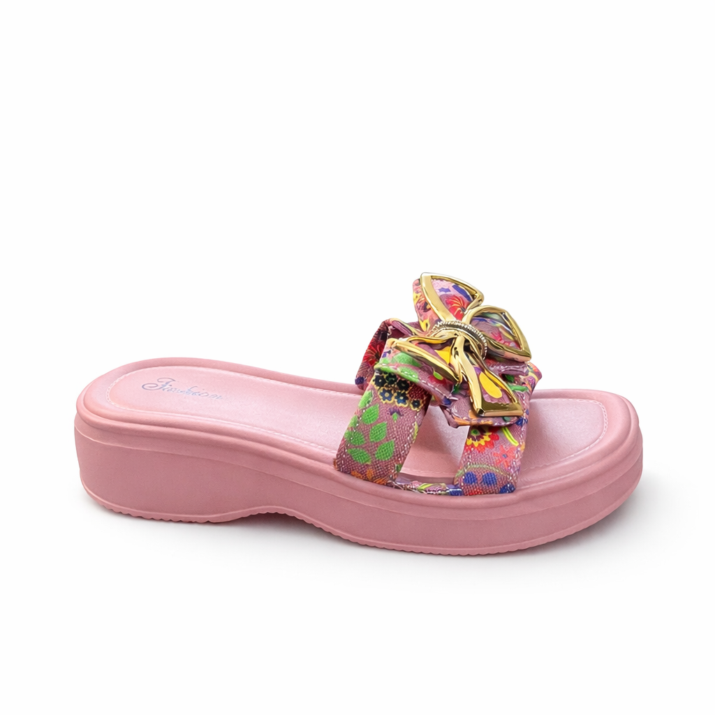 Urban Walk Women EVR Comfort Slippers Floral Bow Style| Zee-258