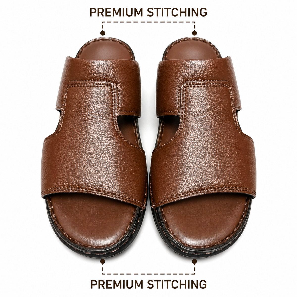 Men’s Premium Leather Sandals Cushioned Comfort & Durable Stitching|L-444