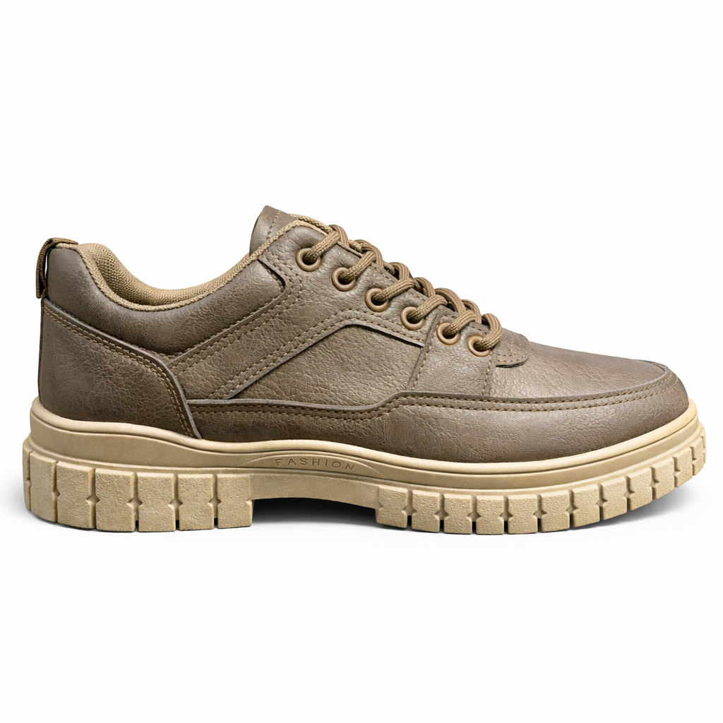 Men’s Premium Leather Casual Shoes with Chunky Sole – All-Day Comfort|H2