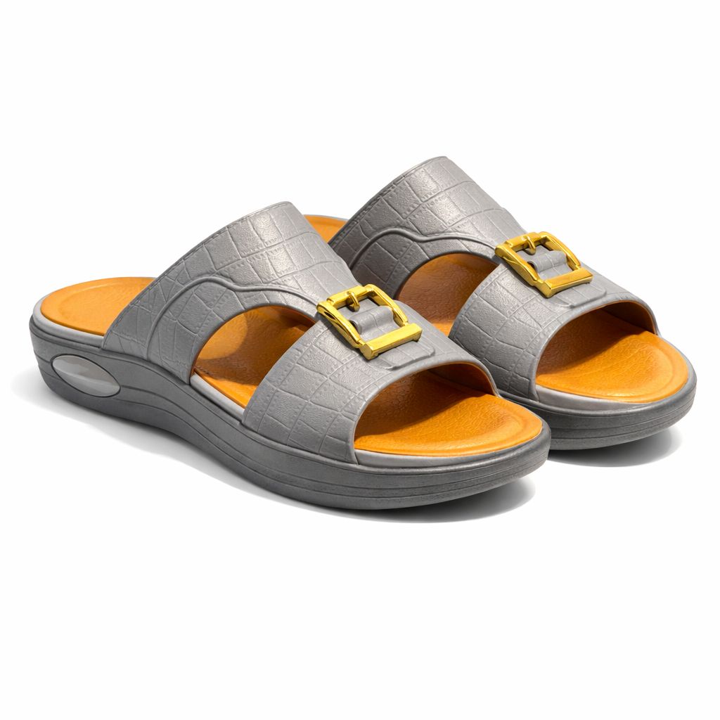 Arabic buckle slippers men Grey/Mustrad