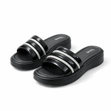 Black Stylish women casual slippers slip-on design