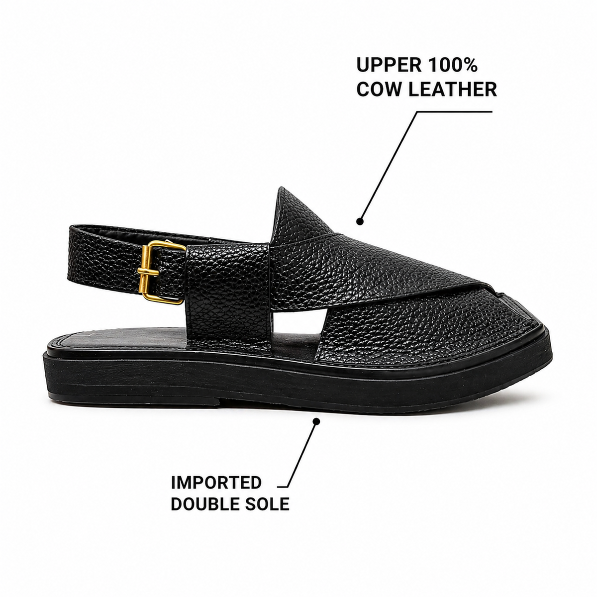 Urban Walk Textured Leather Peshawari Kaptan Chapal’s Premium |KC-57
