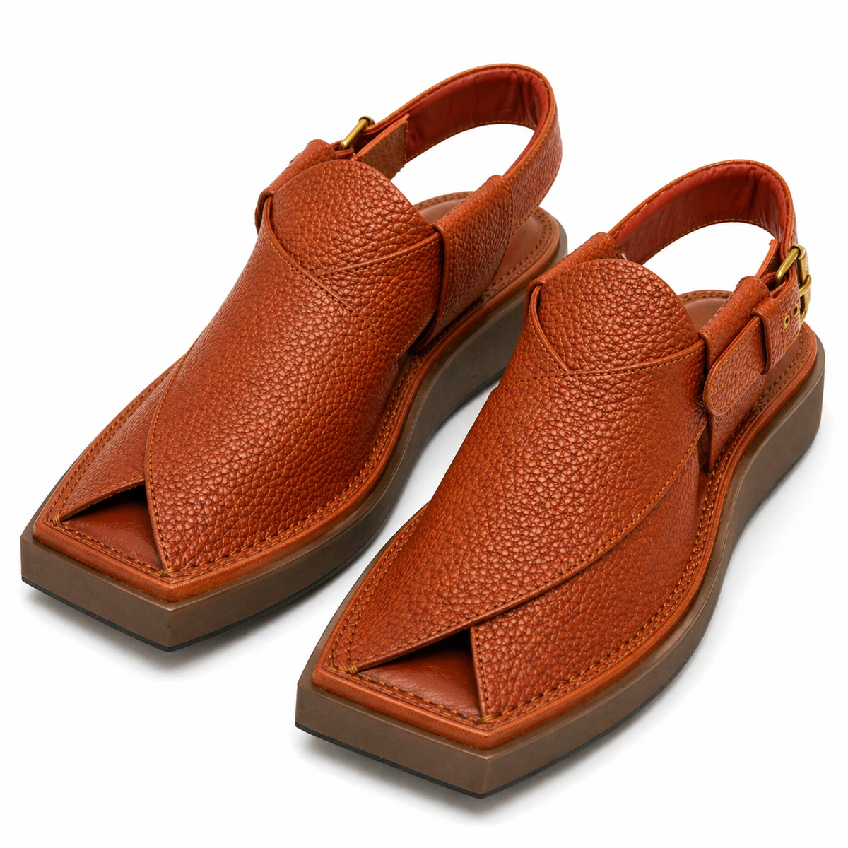 Urban Walk Textured Leather Peshawari Kaptan Chapal’s Premium |KC-57