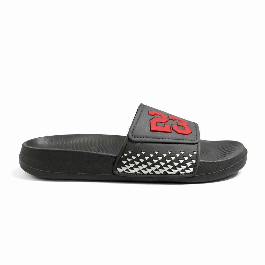 Men’s Black Slide Slipper with Red 23 Logo Comfortable EVR Slippers |Next-R39