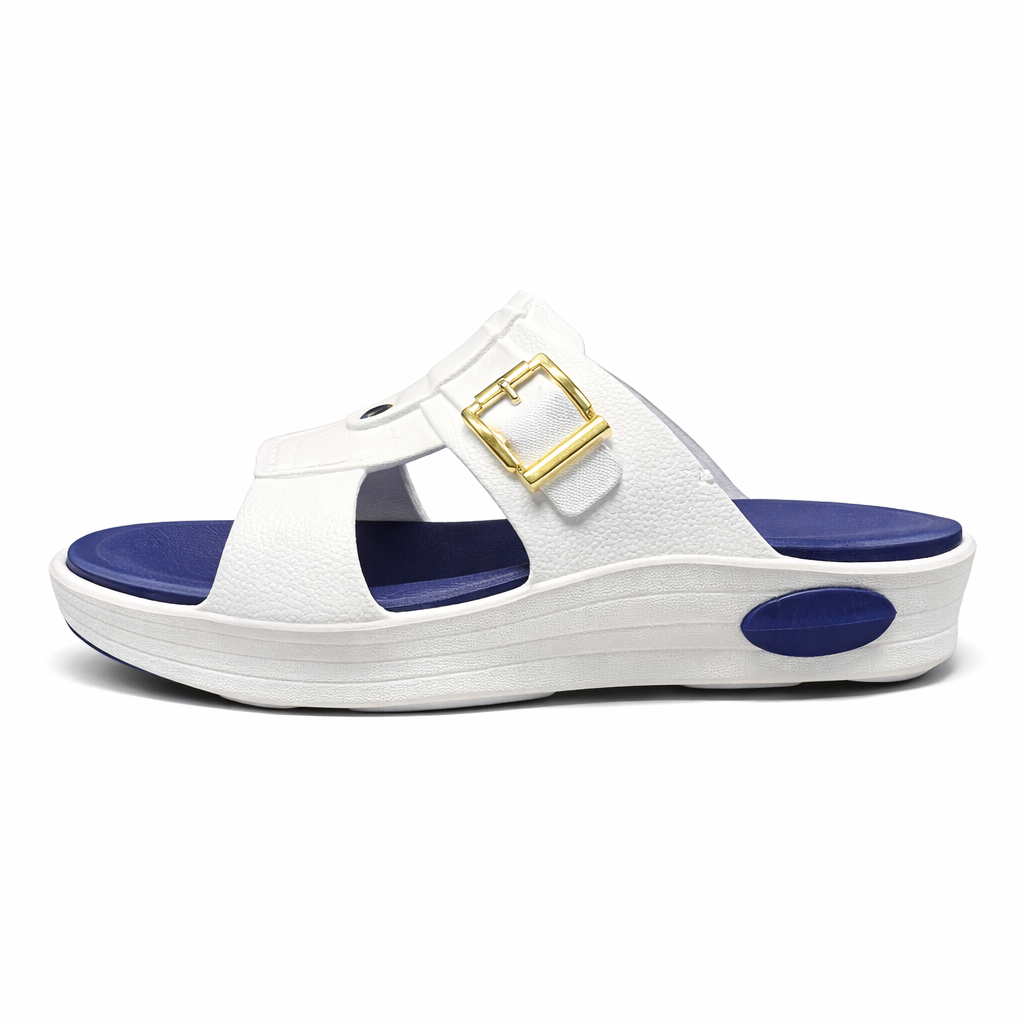 Premium EVR Dual-Buckle Comfort Slides with Cushioned Footbed|ZEE-5033