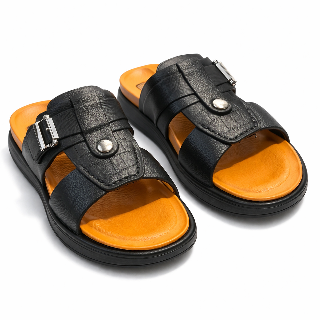 Premium EVR Dual-Buckle Comfort Slides with Cushioned Footbed|ZEE-5033