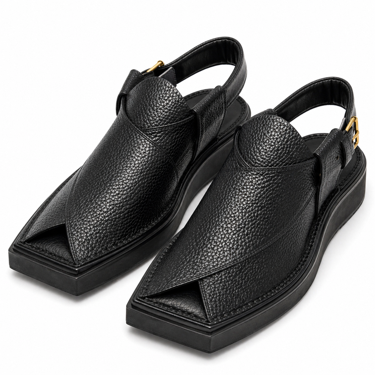 Urban Walk Textured Leather Peshawari Kaptan Chapal’s Premium |KC-57