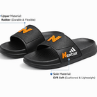 Men’s Comfort Slide Slippers Grey & Blue Slides with Cushioned Footbed |NEXT-R27