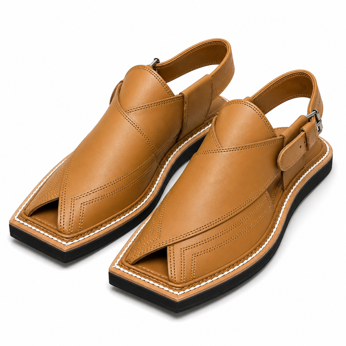 Premium Men’s Leather Peshawari Kaptan Chapal Imported Double Sole|KC-58