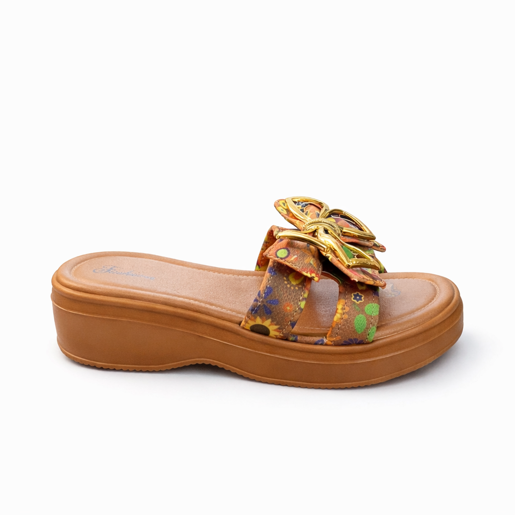 Urban Walk Women EVR Comfort Slippers Floral Bow Style| Zee-258