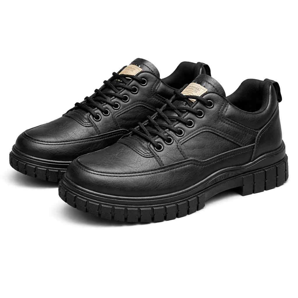 Men’s Premium Leather Casual Shoes with Chunky Sole – All-Day Comfort|H2